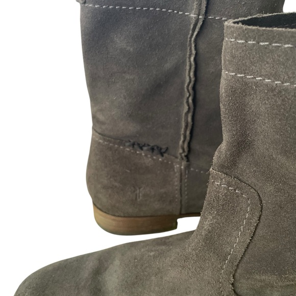 Frye Dark Brown Suede Cara Ankle Pull On Booties 9 - Picture 9 of 14